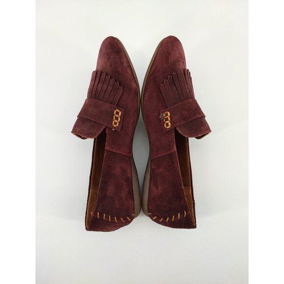 Born Women’s McGee Burgundy Merlot Suede Slip On Loafers Size 6.5 US - Picture 6 of 8